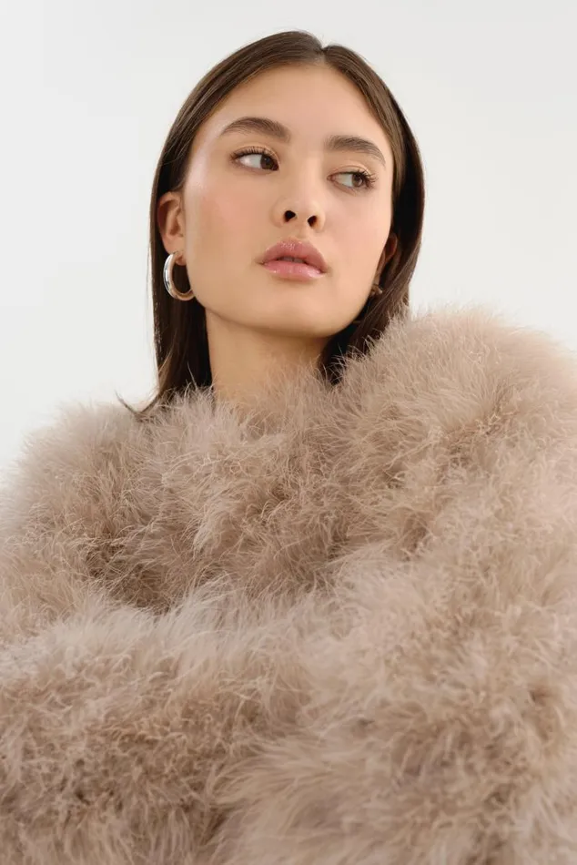 Women DEORA Feather Jacket Champagne LAMARQUE Feather Jackets