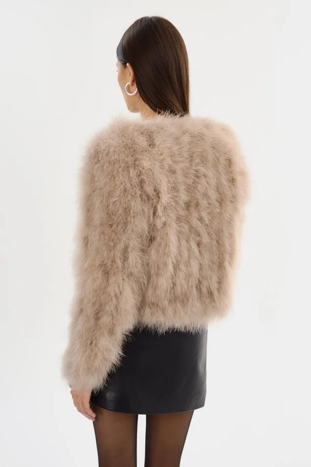 Women DEORA Feather Jacket Champagne LAMARQUE Feather Jackets
