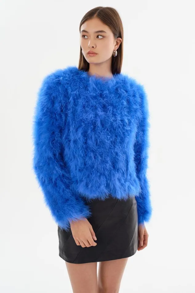Women DEORA Feather Jacket Cobalt LAMARQUE Feather Jackets