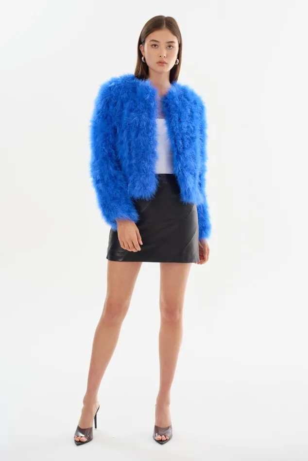 Women DEORA Feather Jacket Cobalt LAMARQUE Feather Jackets