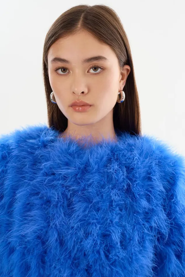 Women DEORA Feather Jacket Cobalt LAMARQUE Feather Jackets