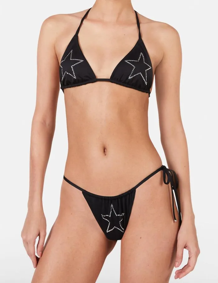 Women Diamant Star Triangle Bikini Top Black Stella McCartney Swimwear Women Diamant Star Triangle Bikini Top Black Stella McCartney Swimwear