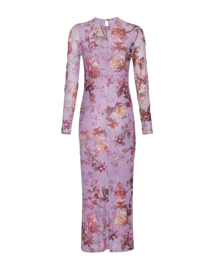 Women Dresses and Jumpsuits PatBO FLORAL HAZE EMBROIDERED TULLE DRESS Violet