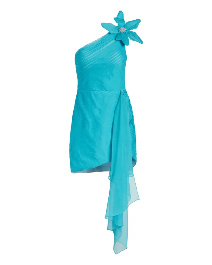 Women Dresses and Jumpsuits PatBO Flower Appliqu Mini Dress FINAL SALE Bright Turq