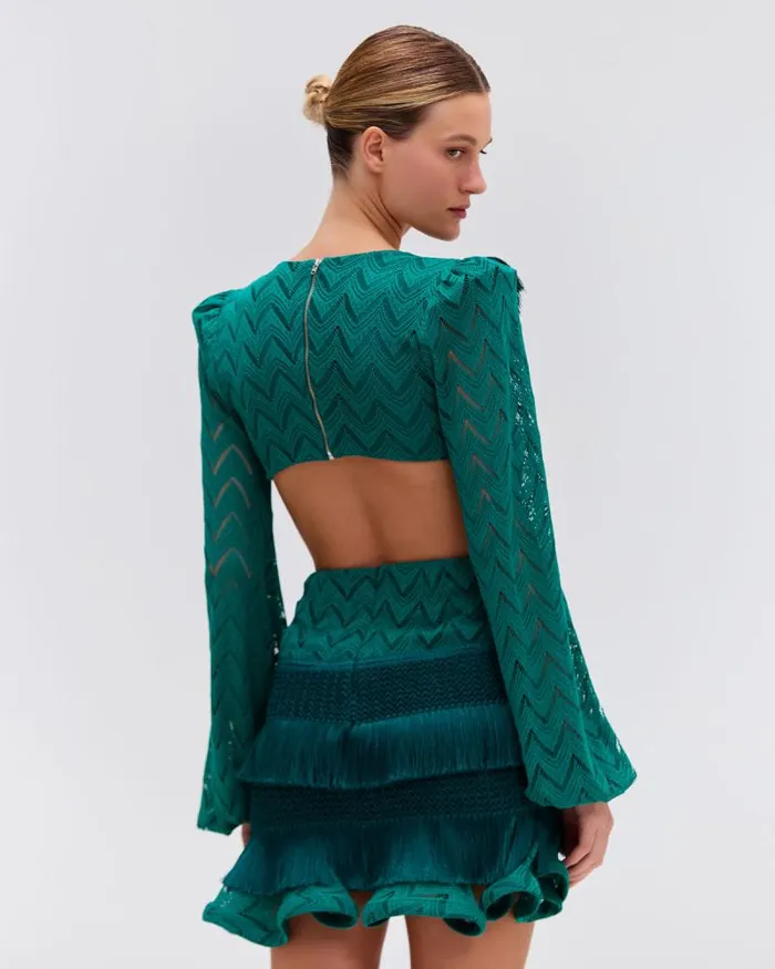 Women Dresses and Jumpsuits PatBO FRINGE CUTOUT MINI DRESS Galapagos