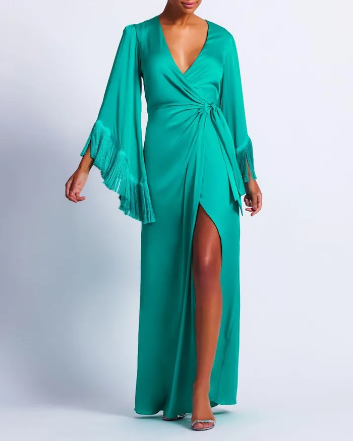 Women Dresses and Jumpsuits PatBO Fringe Trim Wrap Dress FINAL SALE Curaao