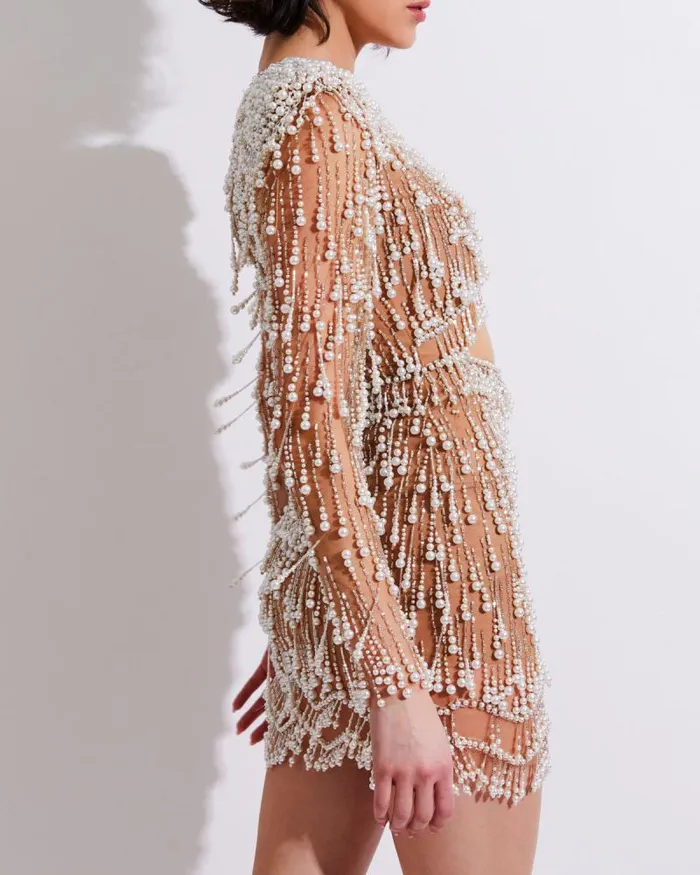 Women Dresses and Jumpsuits PatBO Fully Beaded CutOut Cocktail Dress FINAL SALE White