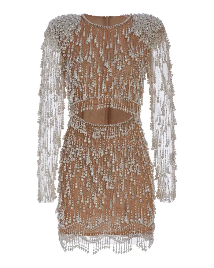Women Dresses and Jumpsuits PatBO Fully Beaded CutOut Cocktail Dress FINAL SALE White