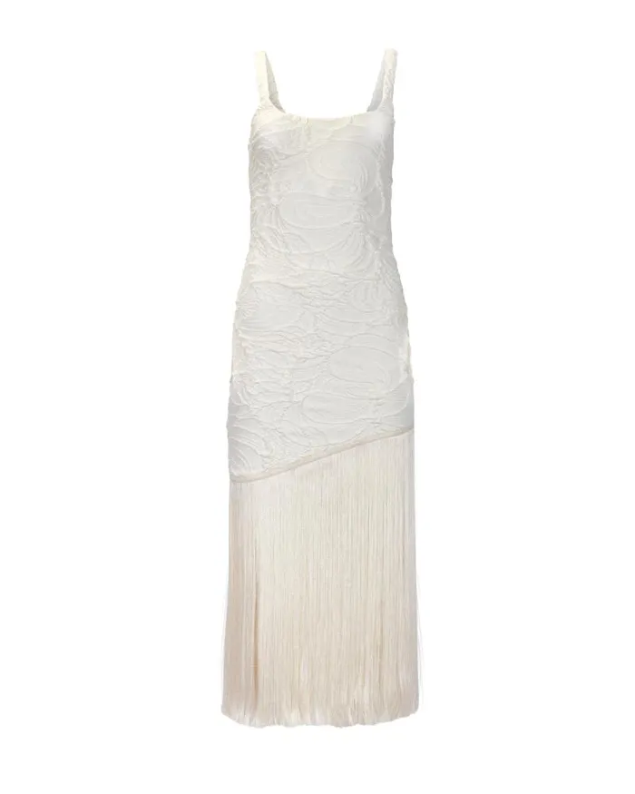 Women Dresses and Jumpsuits PatBO Jacquard Fringe Maxi Dress FINAL SALE White