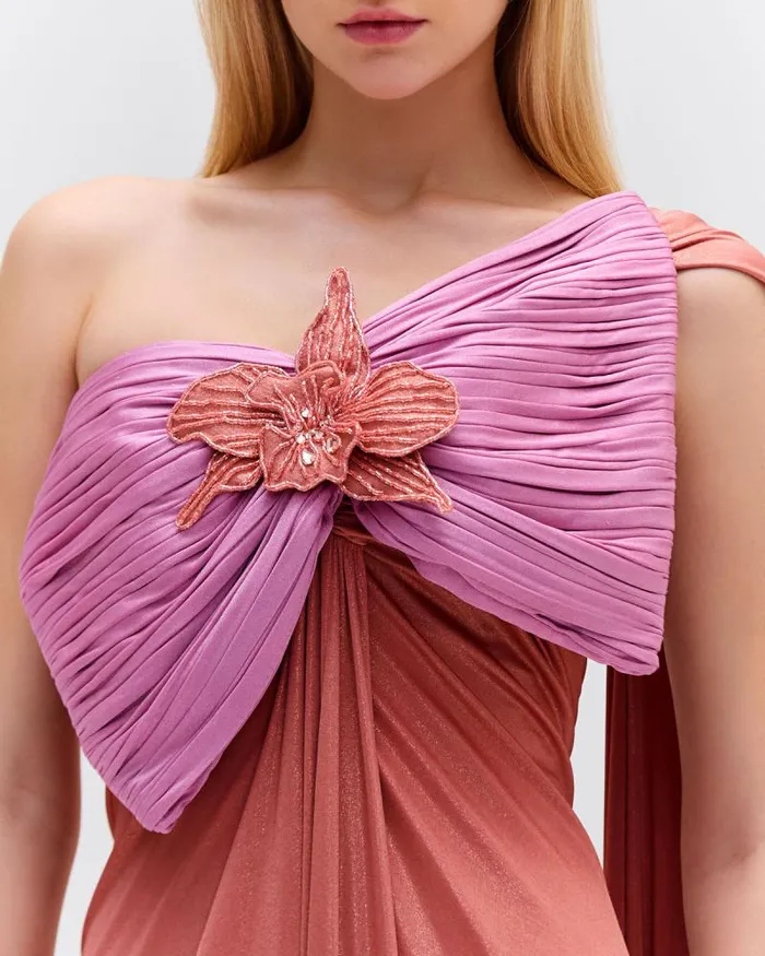 Women Dresses and Jumpsuits PatBO Metallic Jersey One Shoulder Maxi Dress FINAL SALE Terracotta