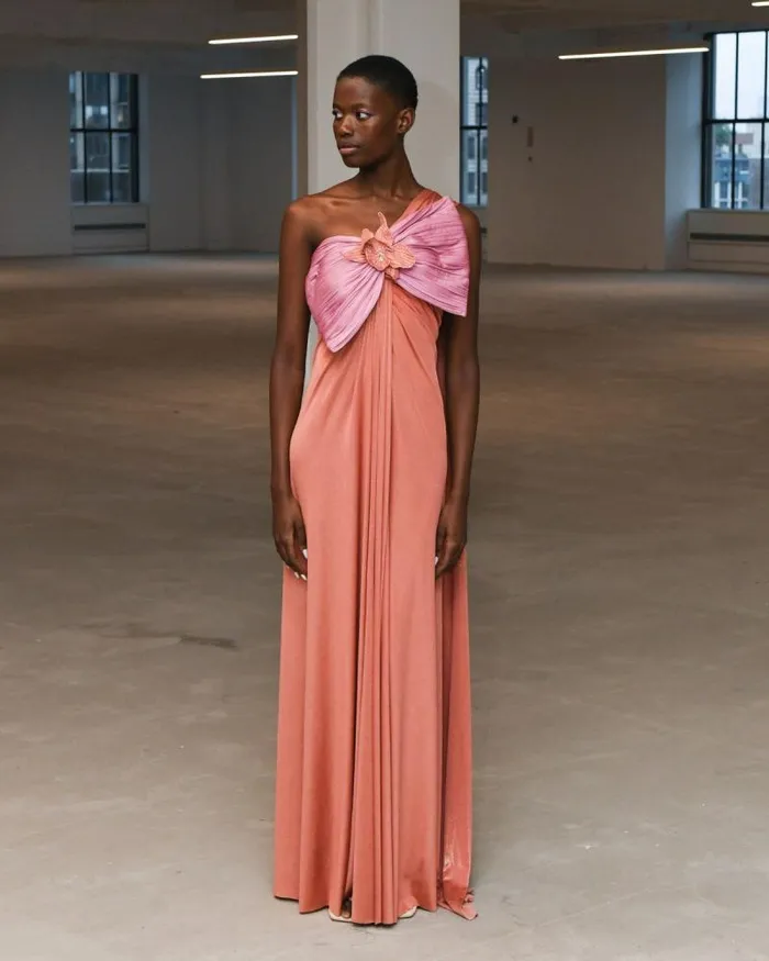 Women Dresses and Jumpsuits PatBO Metallic Jersey One Shoulder Maxi Dress FINAL SALE Terracotta