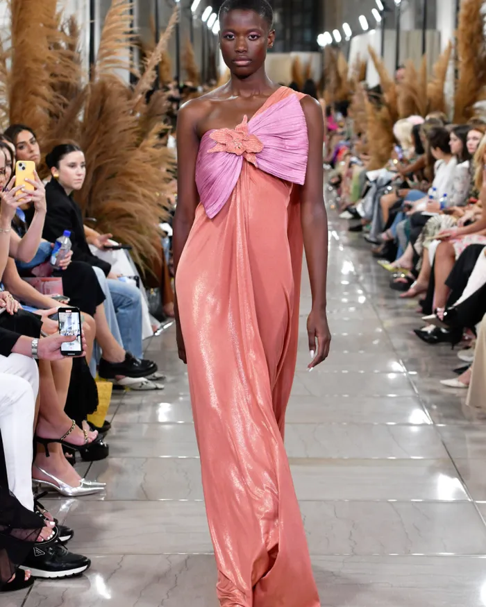 Women Dresses and Jumpsuits PatBO Metallic Jersey One Shoulder Maxi Dress FINAL SALE Terracotta