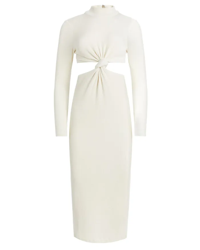 Women Dresses and Jumpsuits PatBO Stretch Knit Midi Dress FINAL SALE Ecru