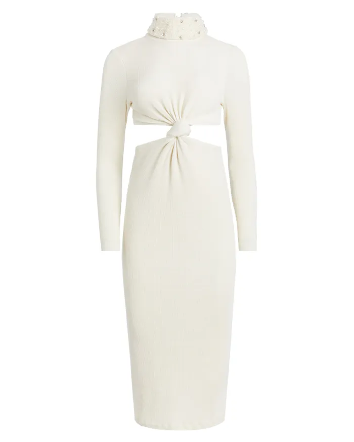 Women Dresses and Jumpsuits PatBO Stretch Knit Midi Dress FINAL SALE Ecru