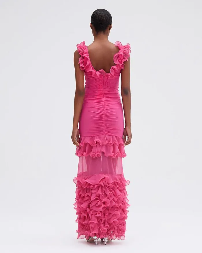 Women Dresses and Jumpsuits PatBO Stretch Tulle Maxi Dress Flamingo