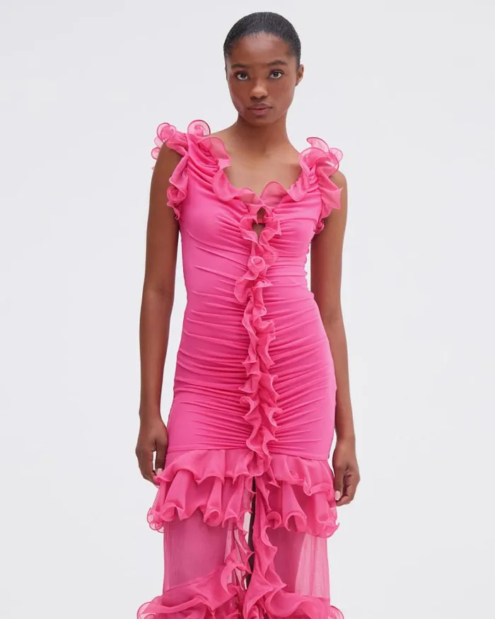 Women Dresses and Jumpsuits PatBO Stretch Tulle Maxi Dress Flamingo