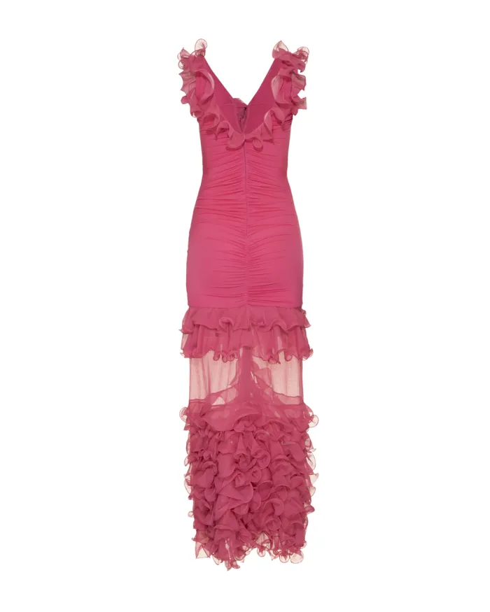 Women Dresses and Jumpsuits PatBO Stretch Tulle Maxi Dress Flamingo