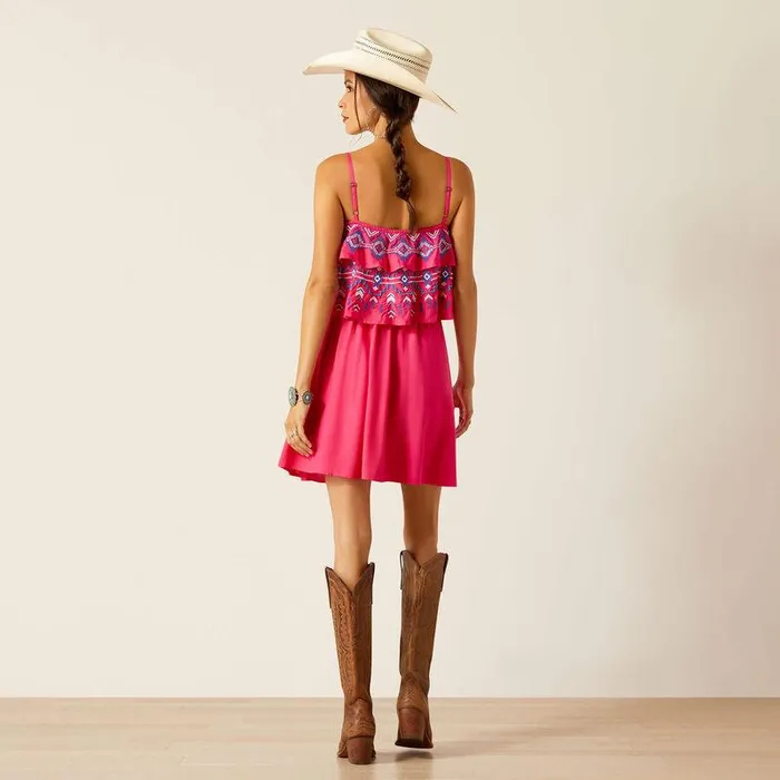 Women Dresses and Skirts Ariat Malena Dress Pink Peacock Women Dresses and Skirts Ariat Malena Dress Pink Peacock