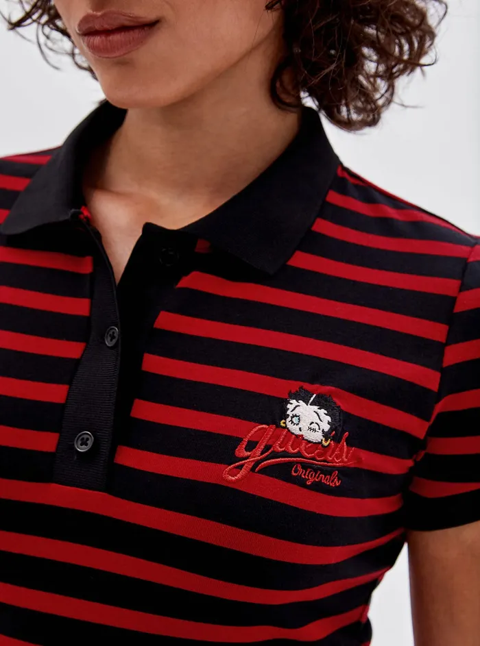 Women Dresses GUESS Guess Originals X Betty Boop Black Multi Polo Mini Dress Women Dresses GUESS Guess Originals X Betty Boop Black Multi Polo Mini Dress