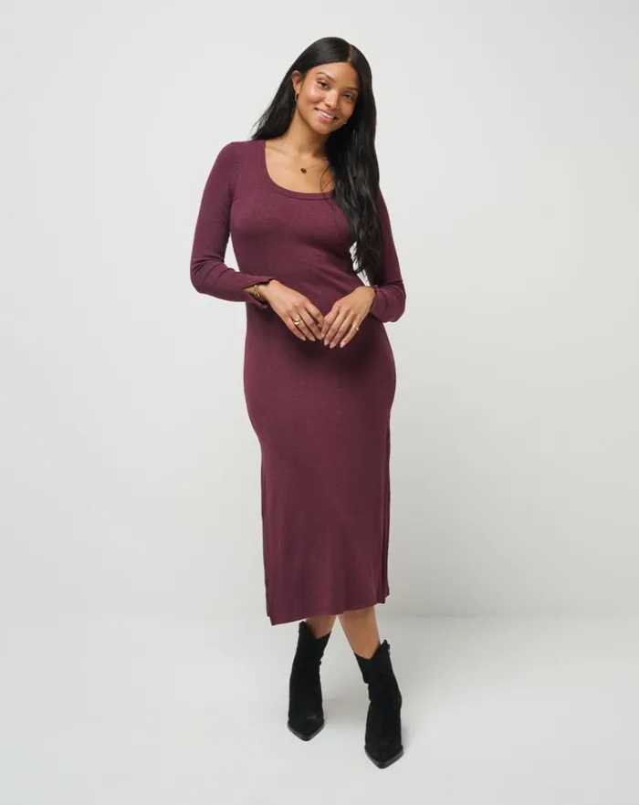 Women Dresses TravisMathew CLOUD RIB RETREAT DRESS Heather Winetasting Women Dresses TravisMathew CLOUD RIB RETREAT DRESS Heather Winetasting
