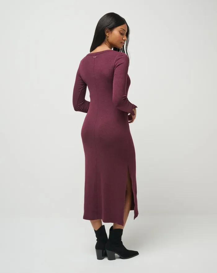 Women Dresses TravisMathew CLOUD RIB RETREAT DRESS Heather Winetasting Women Dresses TravisMathew CLOUD RIB RETREAT DRESS Heather Winetasting