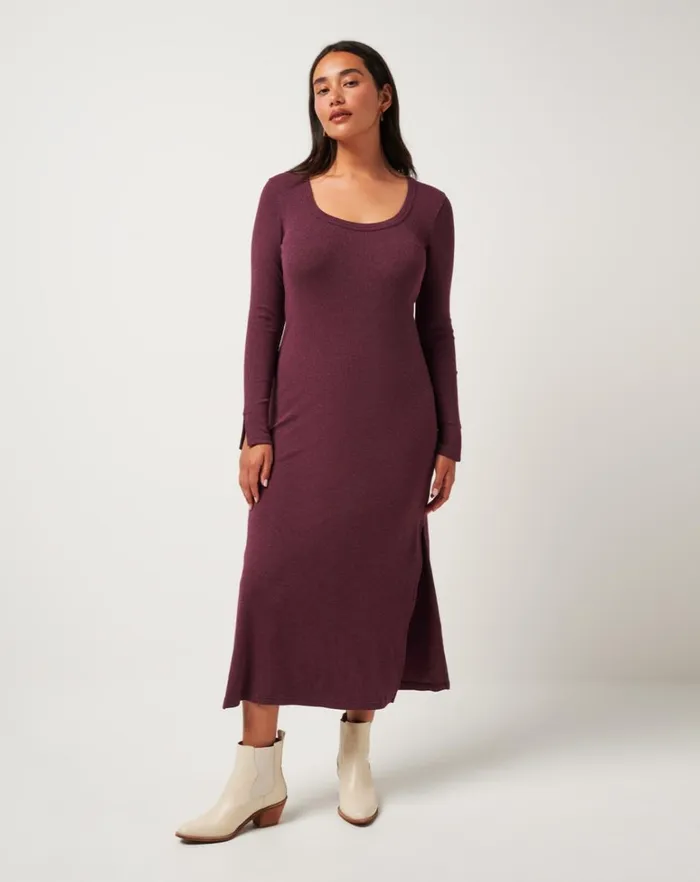 Women Dresses TravisMathew CLOUD RIB RETREAT DRESS Heather Winetasting Women Dresses TravisMathew CLOUD RIB RETREAT DRESS Heather Winetasting