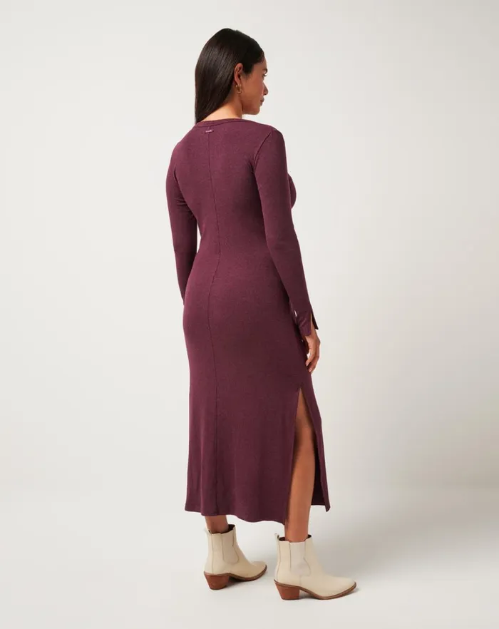 Women Dresses TravisMathew CLOUD RIB RETREAT DRESS Heather Winetasting Women Dresses TravisMathew CLOUD RIB RETREAT DRESS Heather Winetasting