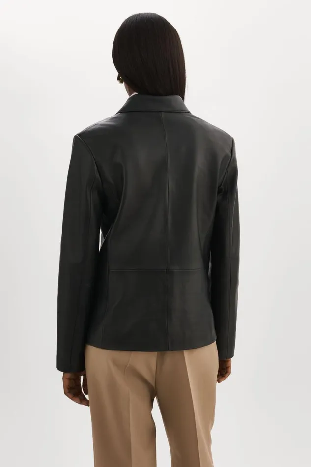 Women ELZA Leather Blazer Black LAMARQUE Leather Jackets