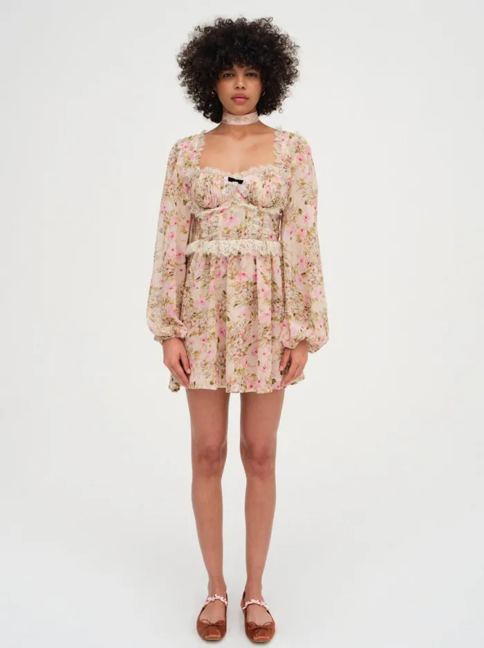 Women Emmaline Mini Dress Yellow For Love and Lemons Dresses Women Emmaline Mini Dress Yellow For Love and Lemons Dresses