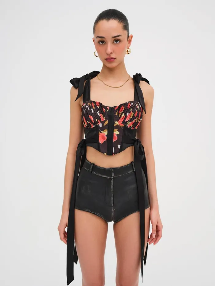 Women Eugene Corset Top Black For Love and Lemons Tops