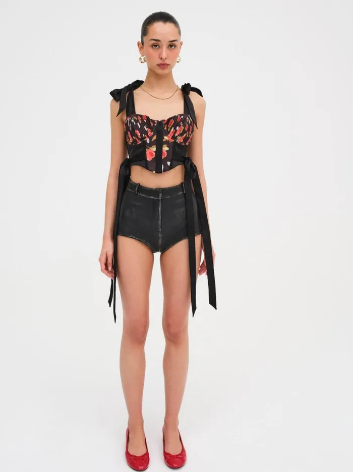Women Eugene Corset Top Black For Love and Lemons Tops