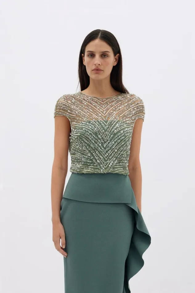 Women Evening Dresses Rachel Gilbert Gingette Gown In Fern Women Evening Dresses Rachel Gilbert Gingette Gown In Fern