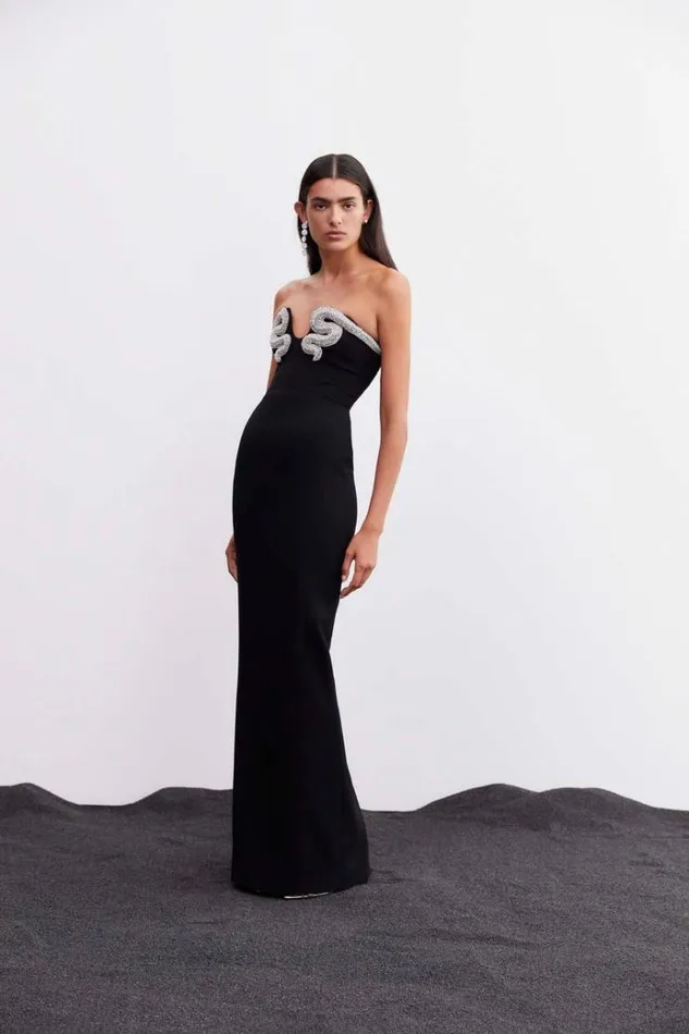 Women Evening Dresses Rachel Gilbert Lukas Gown In Black