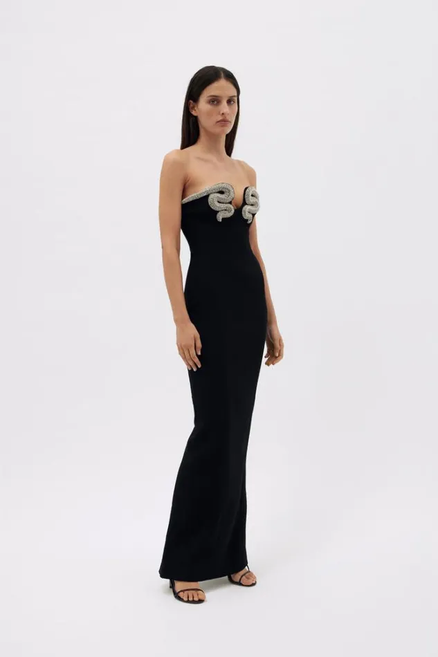 Women Evening Dresses Rachel Gilbert Lukas Gown In Black