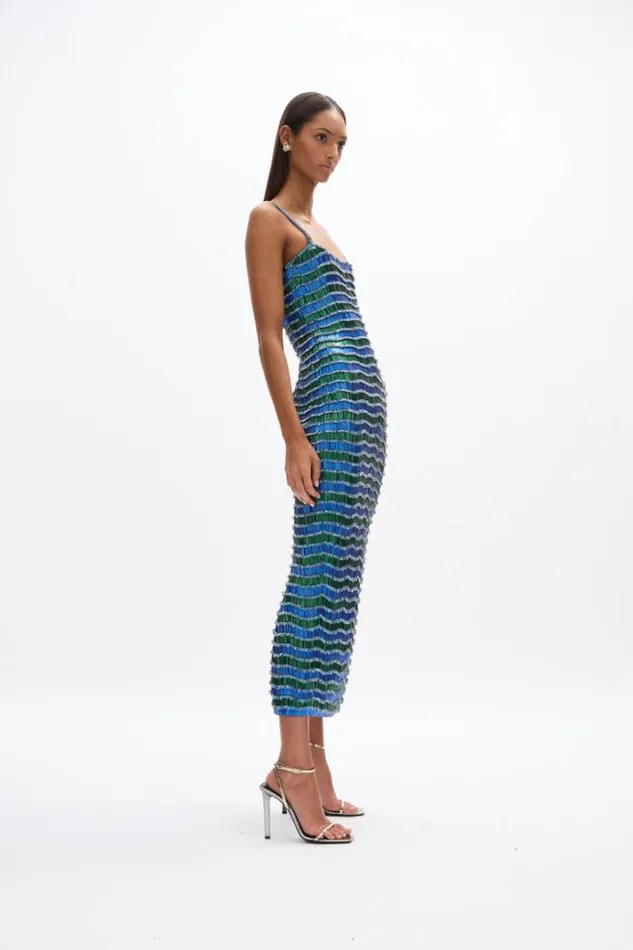 Women Evening Dresses Rachel Gilbert Zeph Gown BlueGreen