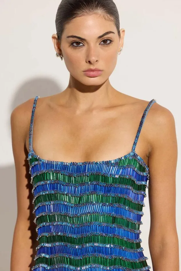 Women Evening Dresses Rachel Gilbert Zeph Gown BlueGreen