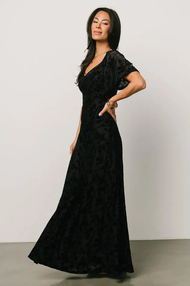 Women Everley Velvet Maxi Dress Black Baltic Born Maxi Dresses Women Everley Velvet Maxi Dress Black Baltic Born Maxi Dresses