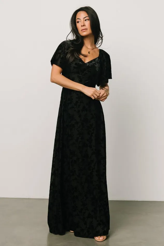 Women Everley Velvet Maxi Dress Black Baltic Born Maxi Dresses Women Everley Velvet Maxi Dress Black Baltic Born Maxi Dresses