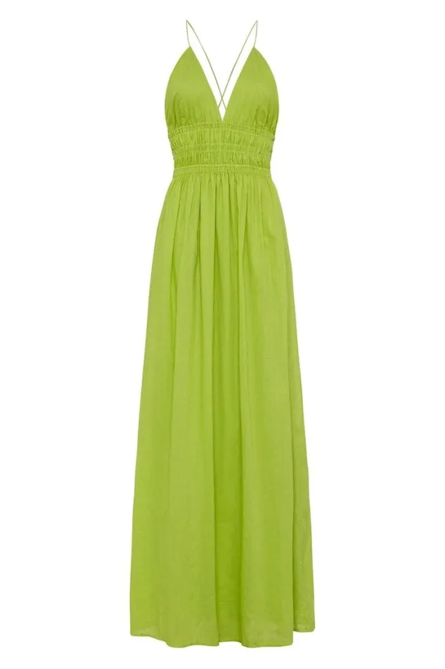Women Faithfull The Brand Dresses Bisetta Maxi Dress Kiwifruit 8211 Final Sale
