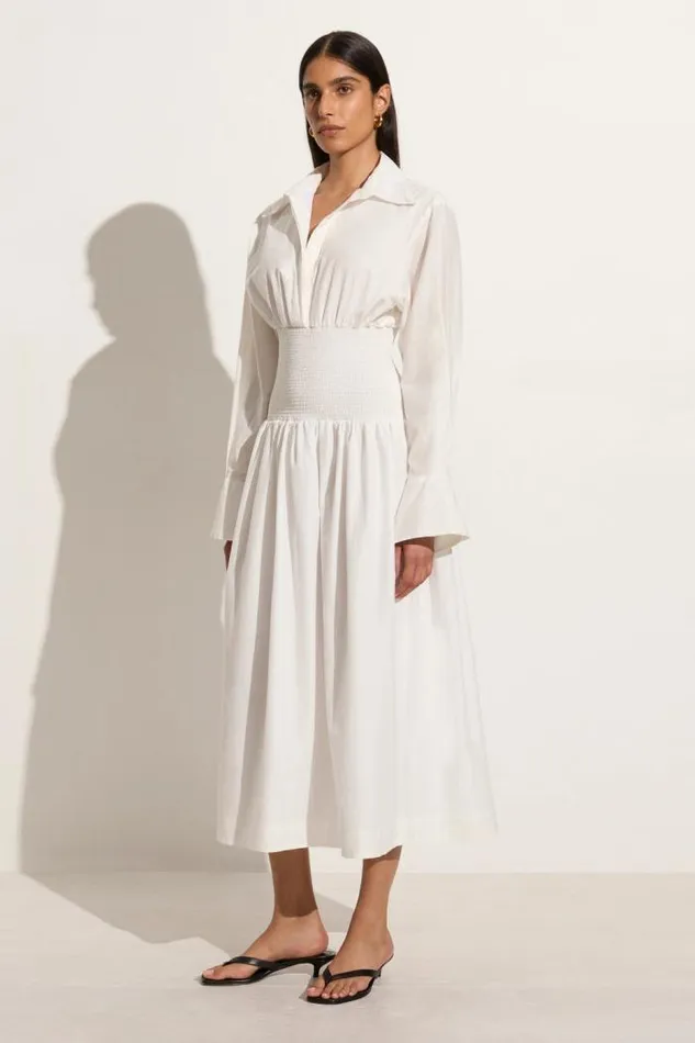 Women Faithfull The Brand Dresses Cervo Midi Dress White