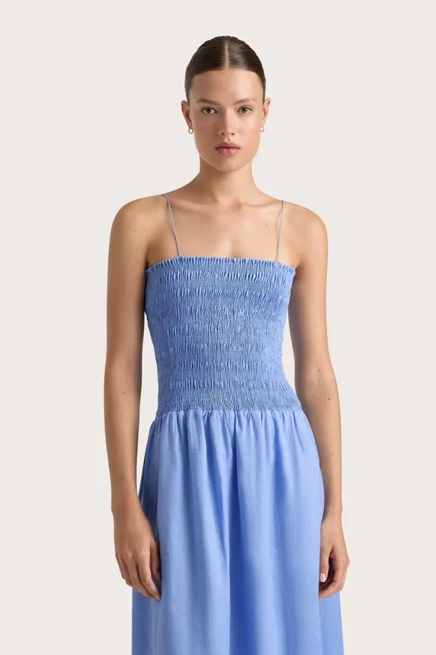 Women Faithfull The Brand Dresses Geriba Midi Dress Mid Blue