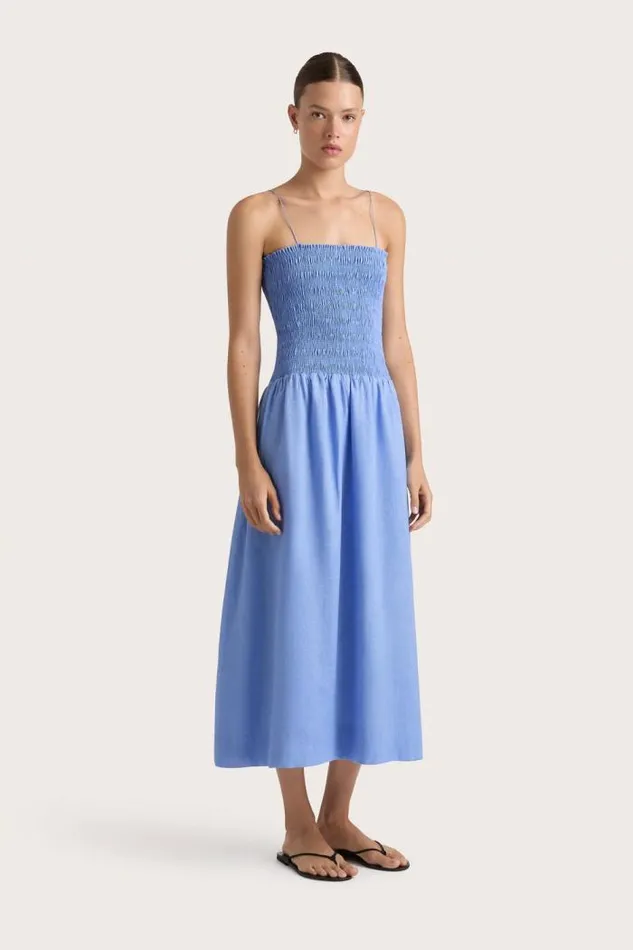 Women Faithfull The Brand Dresses Geriba Midi Dress Mid Blue