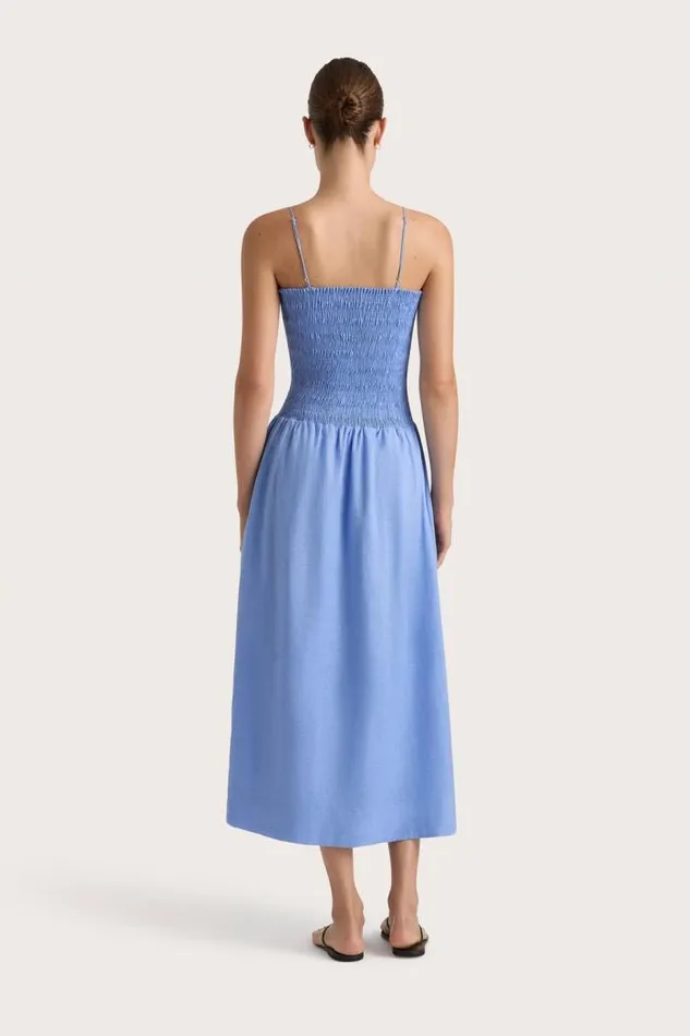Women Faithfull The Brand Dresses Geriba Midi Dress Mid Blue