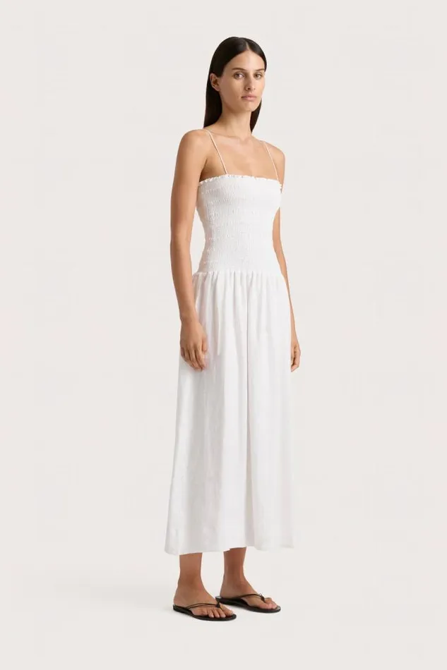 Women Faithfull The Brand Dresses Geriba Midi Dress White