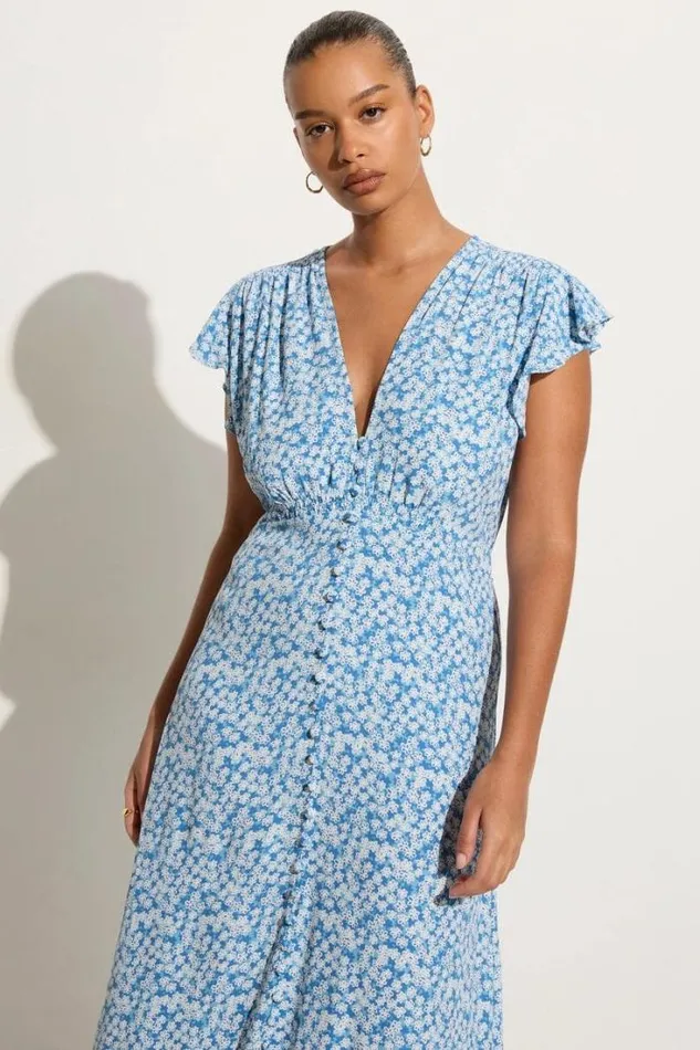 Women Faithfull The Brand Dresses Magdelena Midi Dress Elka Floral 8211 Final Sale