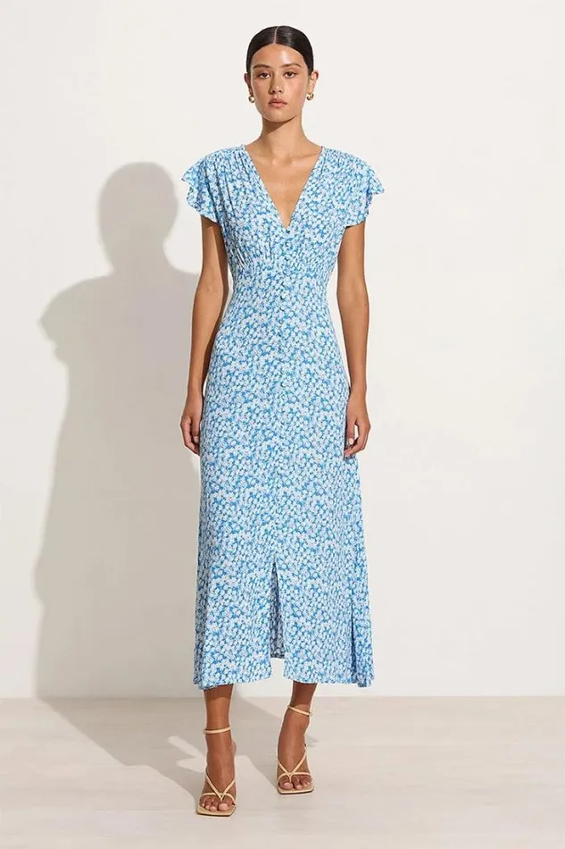 Women Faithfull The Brand Dresses Magdelena Midi Dress Elka Floral 8211 Final Sale