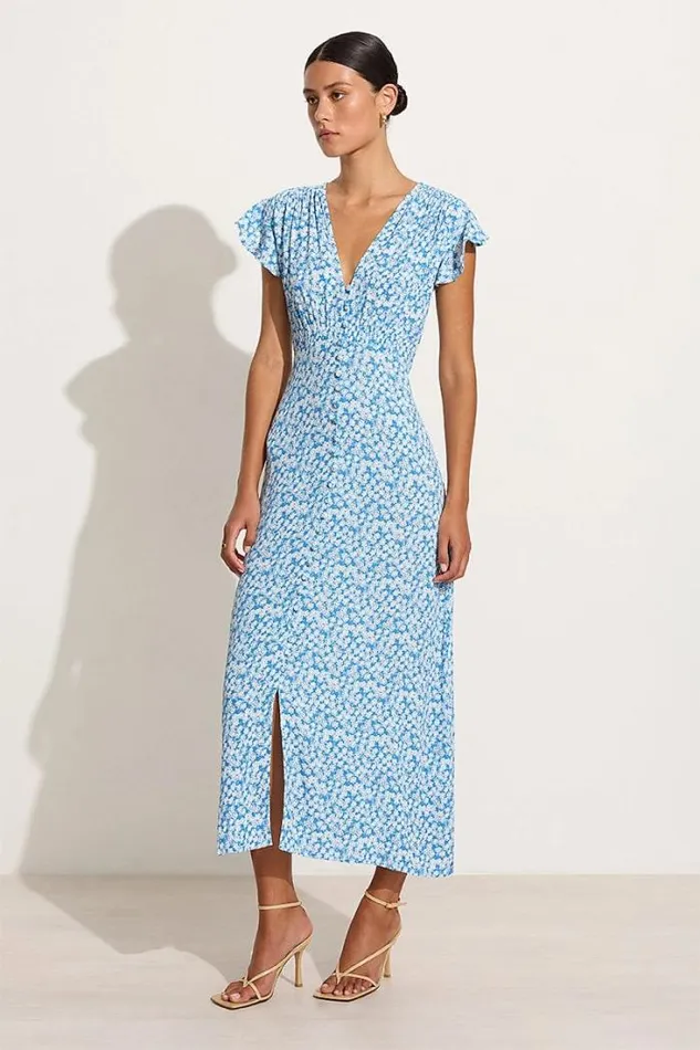 Women Faithfull The Brand Dresses Magdelena Midi Dress Elka Floral 8211 Final Sale