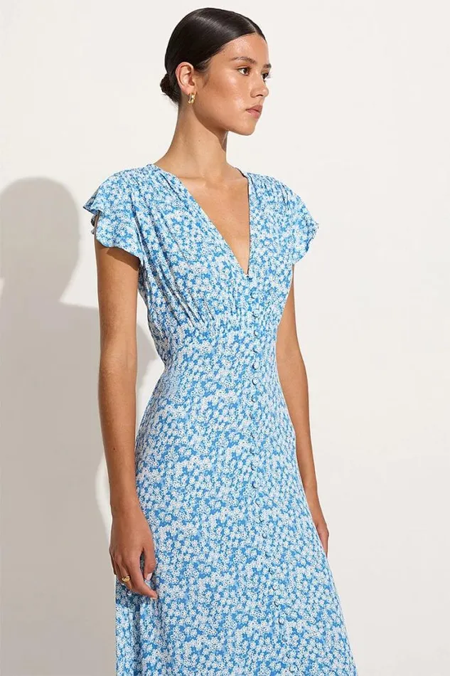 Women Faithfull The Brand Dresses Magdelena Midi Dress Elka Floral 8211 Final Sale