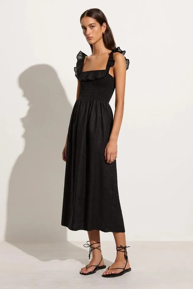 Women Faithfull The Brand Dresses Sameera Midi Dress Black