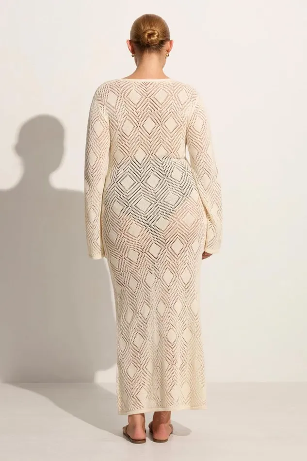 Women Faithfull The Brand Dresses Serena Pointelle Knit Dress Off White
